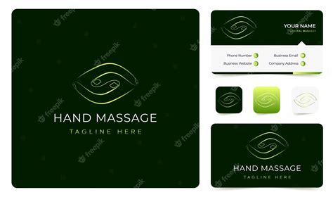 Premium Vector Hands Massage Logo Design Vector With Business Card Template