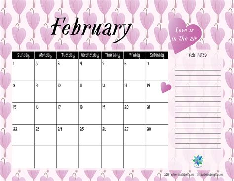 editable february  calendar
