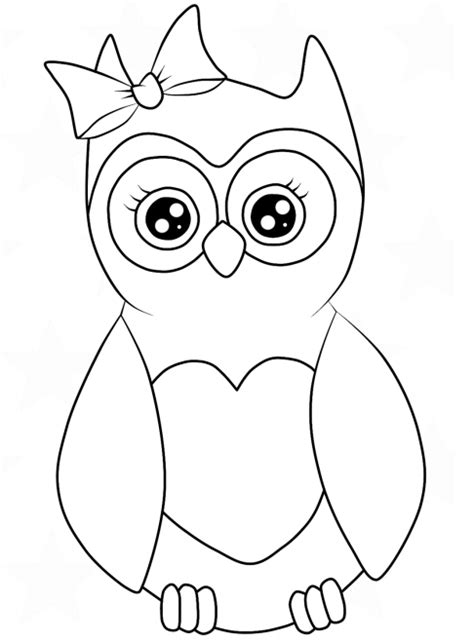 Owl With Hair Bow Coloring Page Free Printable Coloring Pages For Kids