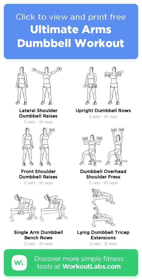 Ultimate Arms Dumbbell Workout Click To View And Print This