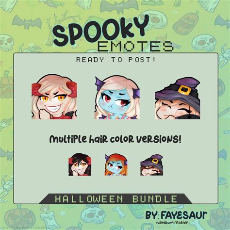 Spooky Halloween Emotes For Streamers Twitchdiscord Cute Emoji Etsy