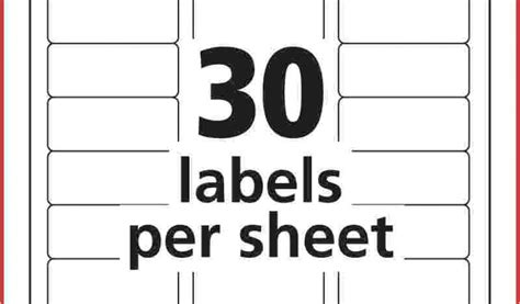 Avery Free Label Templates Label Template Per Sheet Printable