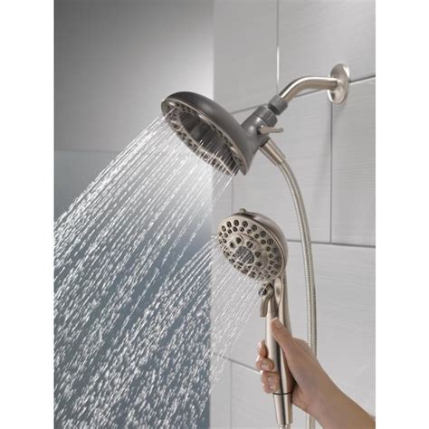 Delta Universal Showering Components Satin Nickel 5 Spray Dual Shower Head 25 Gpm 95 Lpm In