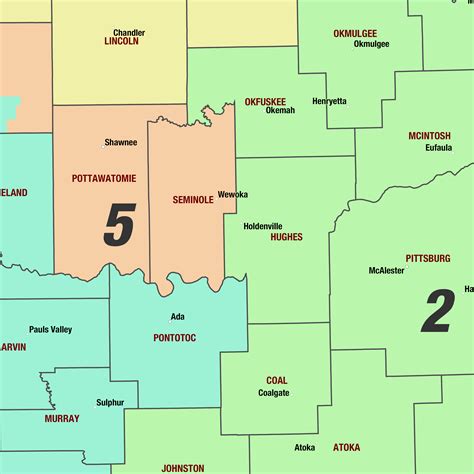 Oklahoma Congressional Districts Wall Map The Map Shop