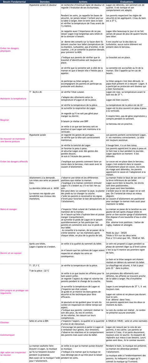 Propreté, distribution des repas, conseils ; Exemple de démarche de soin auxiliaire de puériculture ...