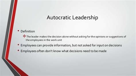 Autocratic Leadership Research Paper
