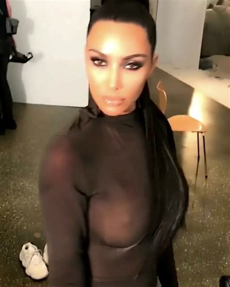 Kim Kardashian Showed Nake Tits In A See Through Outfit 7 Pics 