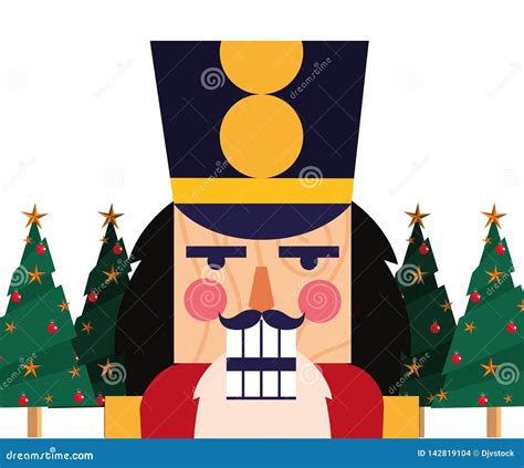 Rboles De Pino De La Cara Del Cascanueces De La Navidad Ilustraci N
