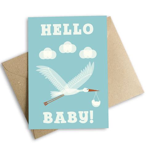 Stork And Baby New Baby Card Eco Friendly By Mimi And Mae