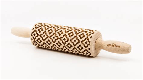 Geometric 7 Pattern Rolling Pin Engraved Rolling Rolling Pin