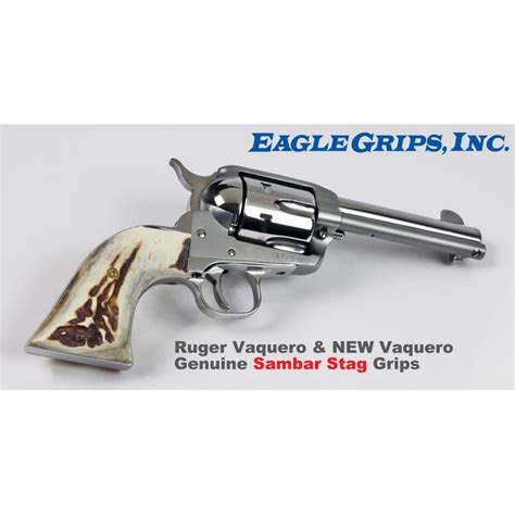 Ruger New Vaquero Traditional Genuine Sambar Stag Grips
