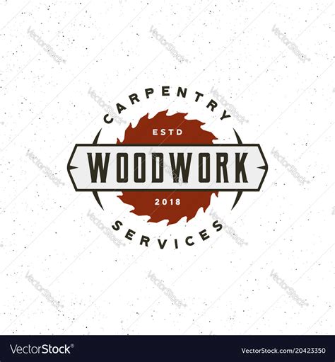 Vintage Carpentry Logo Retro Styled Wood Works Vector Image