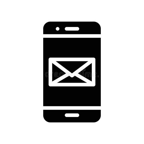 Mobile Phone With Mail Vector Social Media Solid Style Icon Stock