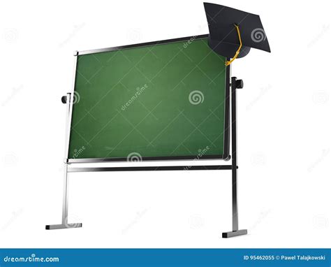 Blackboard With Graduation Hat Stock Illustration Illustration Of