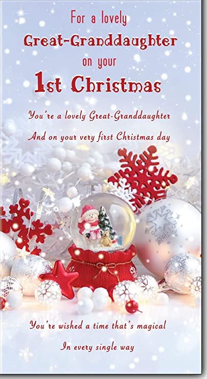 Great Granddaughter 1st Christmas Card Lovely Verse Uk