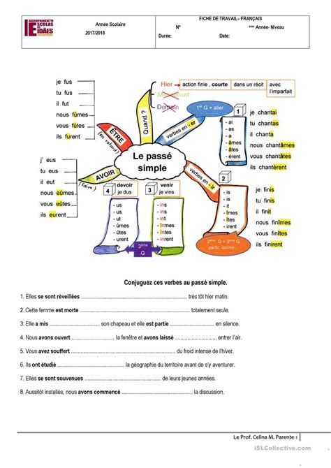 Je partage ici avec vous des fiches d'exercices en conjugaison. Fiche sur le passé simple fiche d'exercices - Fiches ...