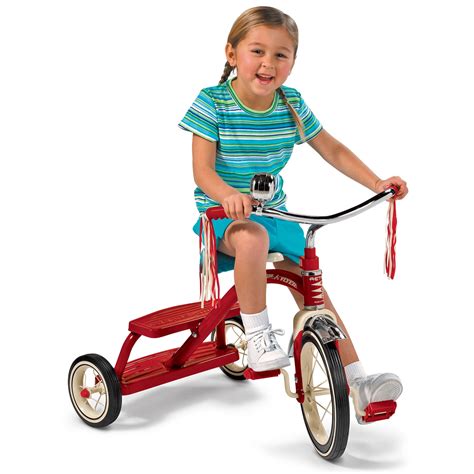 Radio Flyer Classic Red Dual Deck Tricycle 12 Front Wheel Red