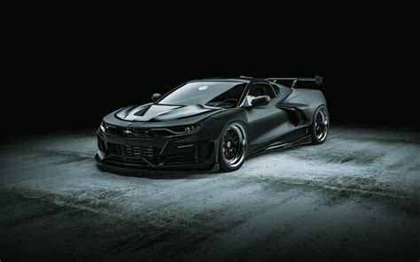 Mid Engined Chevy Camaro Looks Sinister In C8 Corvette Based Rendering