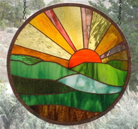 Stained Glass Window Panel Forever Sunset 2 Stained Glass Sunset