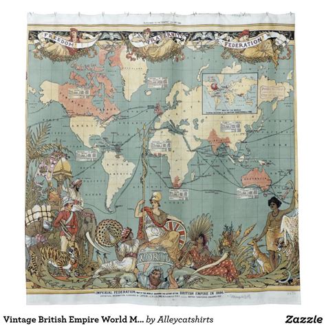 Vintage British Empire World Map 1886 Shower Curtain Zazzle World