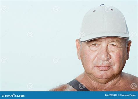 Senior Man Wearing A Baseball Cap Stock Photo Image Of Ethnicity