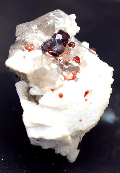 Red Garnet Crystals Cluster On Smokey Quartz And Feldspar Etsy Australia