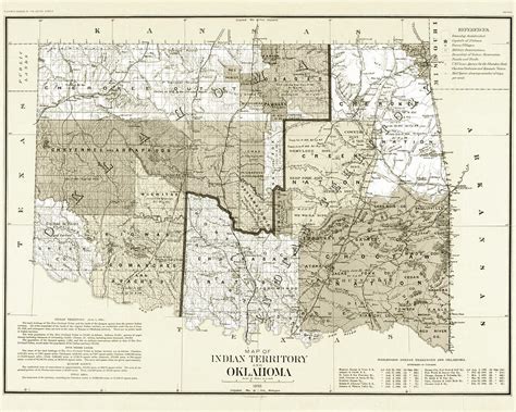 1890 Historical Map Of Oklahoma In Sepia 1800s Map Photograph By Toby