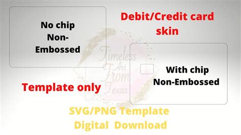 Credit Card Skin Debit Card Skin Pngsvg Template Cut Etsy