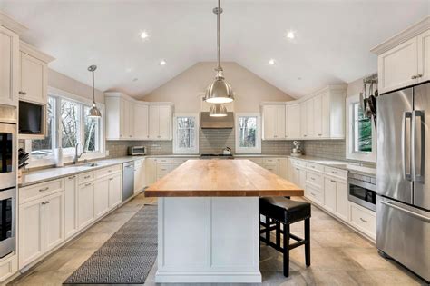View Gallery Transitional Kitchen With Cathedral Ceiling In Ocean New