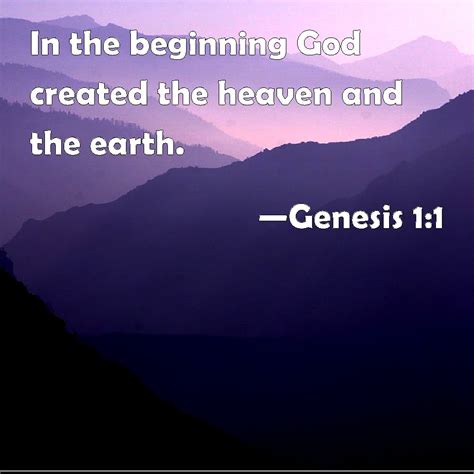 Genesis 11 In The Beginning God Created The Heaven And The Earth