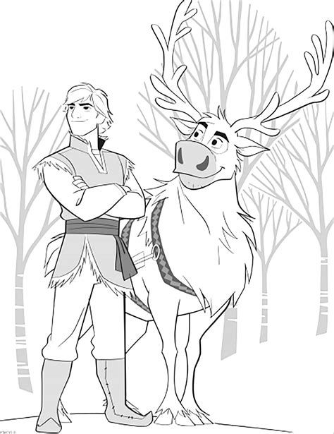 Kristoff And Anna Coloring Coloring Pages