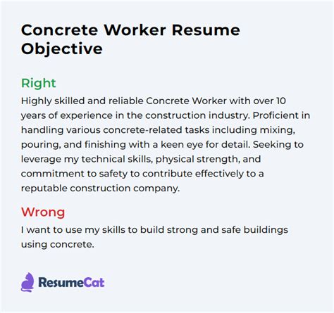 Top 16 Concrete Worker Resume Objective Examples Resumecat