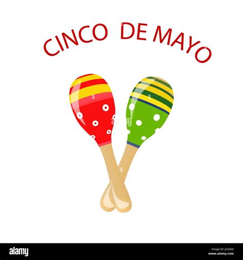 The Inscription Cinco De Mayo Fun Party Dancing Under The Maracas Illustration Stock Vector