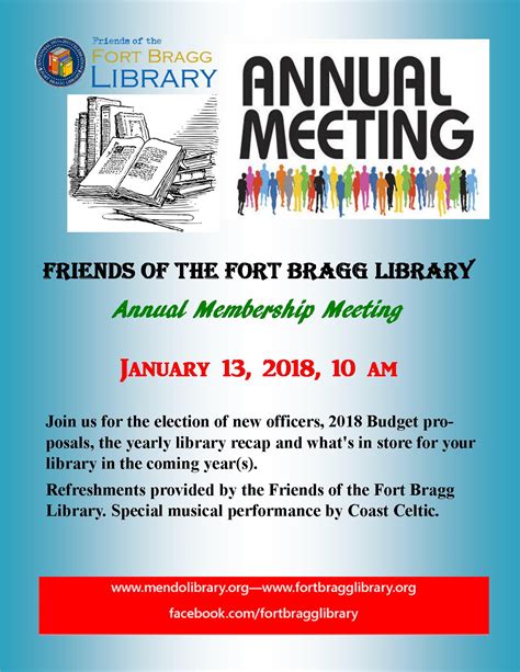 Annual Meeting Fort Bragg Library