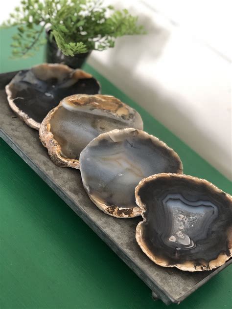 Agate Coasters Set Of 4 Living Roots Home Decor Agate Coasters
