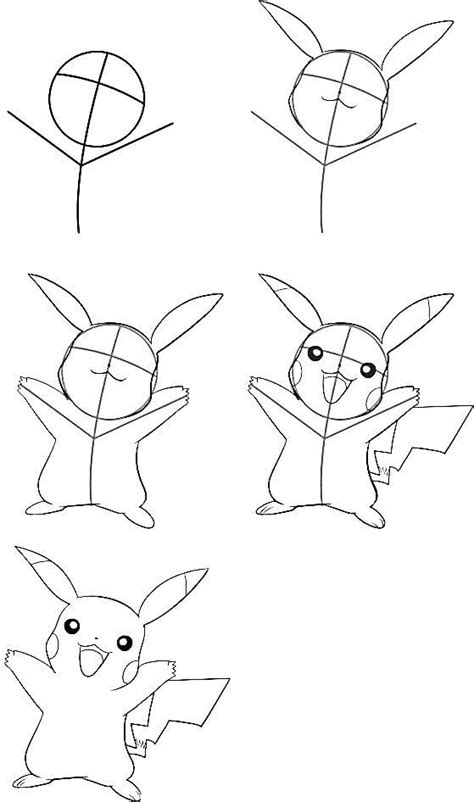 How To Draw Pokemon Pikachu Step By Step At Drawing Tutorials