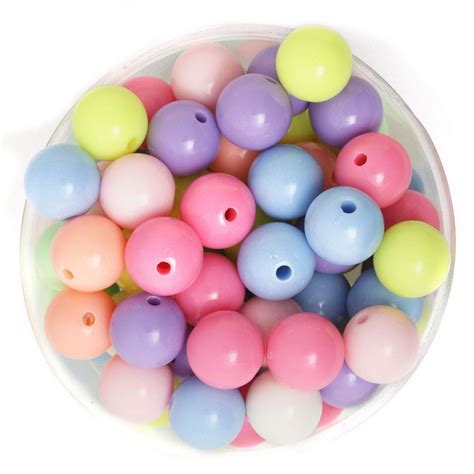 4 6 8 10 12 Mm 840 60 Pcs Mixed Color Acrylic Pastel Solid Beads