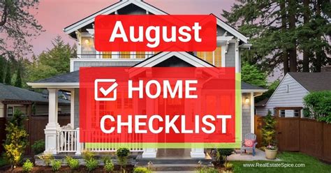 9 August Home Maintenance And Safety Tasks Checklist