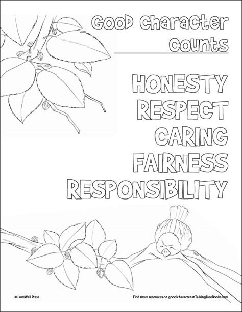 Coloring Page Good Character Counts