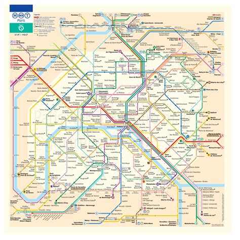 Paris Metro Map With Walking Distances In Minutes Between Stations