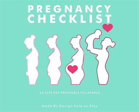 Pregnancy Checklists Bundle Printable Pregnancy To Do List Pdf A4 Printable Pregnancy Planning