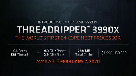 Amd Ryzen Threadripper 3990x Ultimate 64 Core Cpu Available On 7th Feb