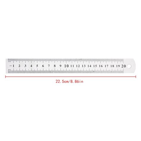 20cm 8 Stainless Steel Ruler Double Sided Scale Straight Draft