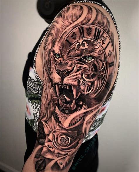60 Cool Sleeve Tattoo Designs Cuded Half Sleeve Tattoo Lion