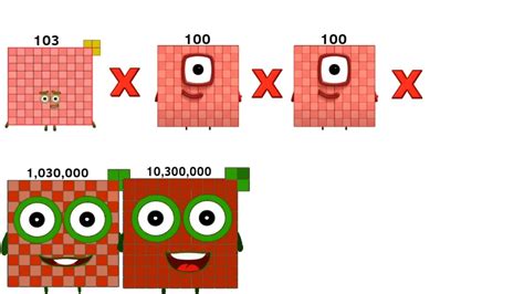 Numberblocks 103 Times 3 Number In A Row Produces Up 10300000000