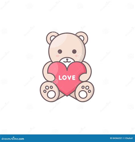 Teddy Bear Holding Heart Stock Vector Illustration Of Valentine