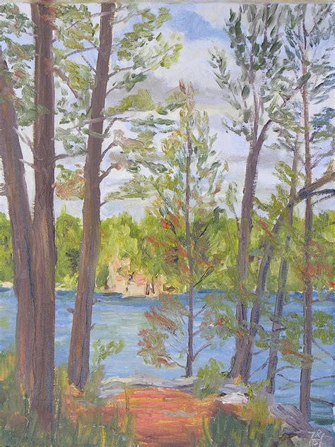 Grass Lake Ny Cliffs Painting By Robert P Hedden Fine Art America