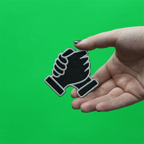 Homie Hands Handshake Black Emoji Iron On Patch