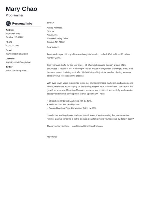 How To Format A Cover Letter Layout Examples For 2022