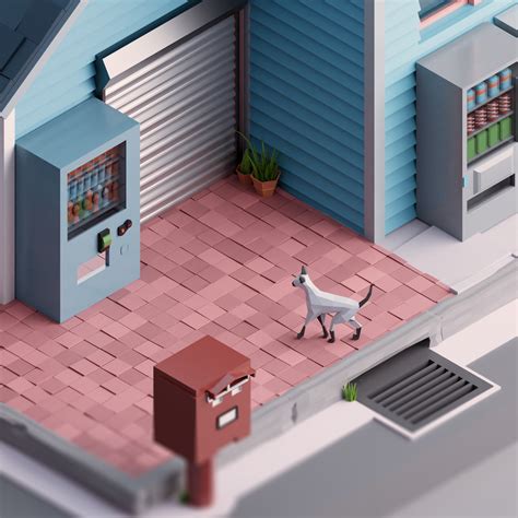 A House In Japan Low Poly 3d Behance